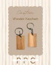 Custom Rectangle Wooden Keychain 53X31 MM