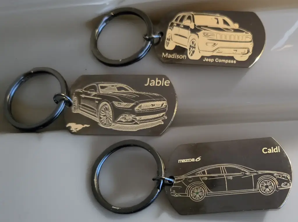 Custom Rectangle Metal Keychain Black 49X29 MM