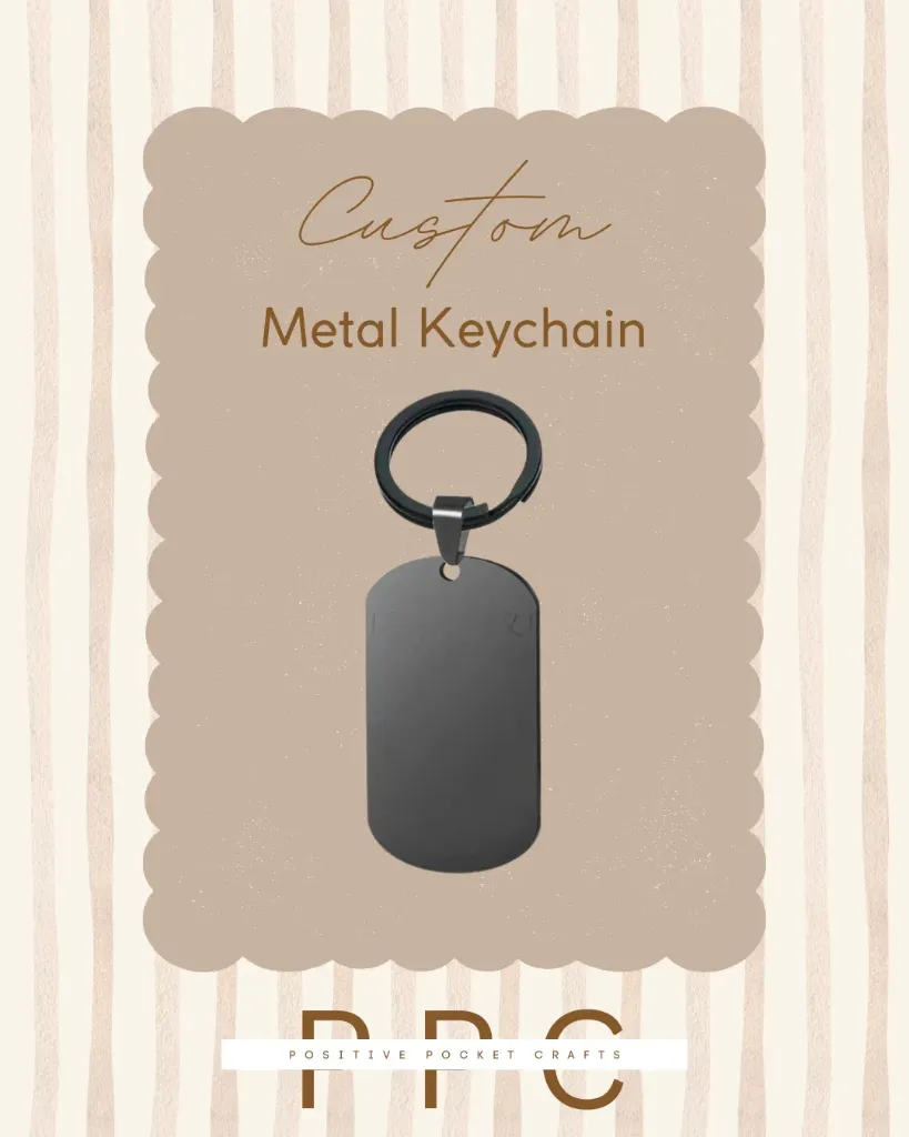 [CRMKB00140X29FG] Custom Rectangle Metal Keychain Black 49X29 MM