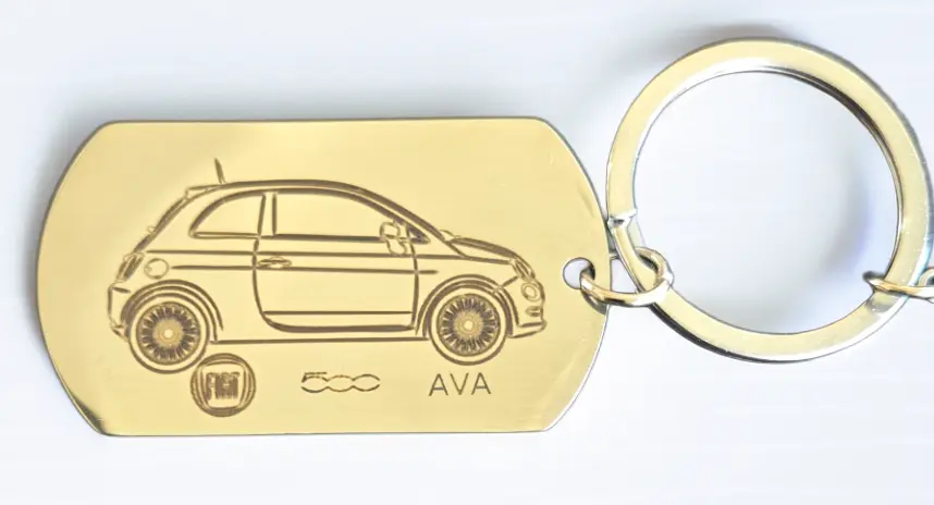 Custom Rectangle Metal Keychain Silver 49X29 MM