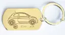 Custom Rectangle Metal Keychain Silver 49X29 MM