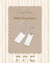 Custom Rectangle Metal Keychain Silver 49X29 MM