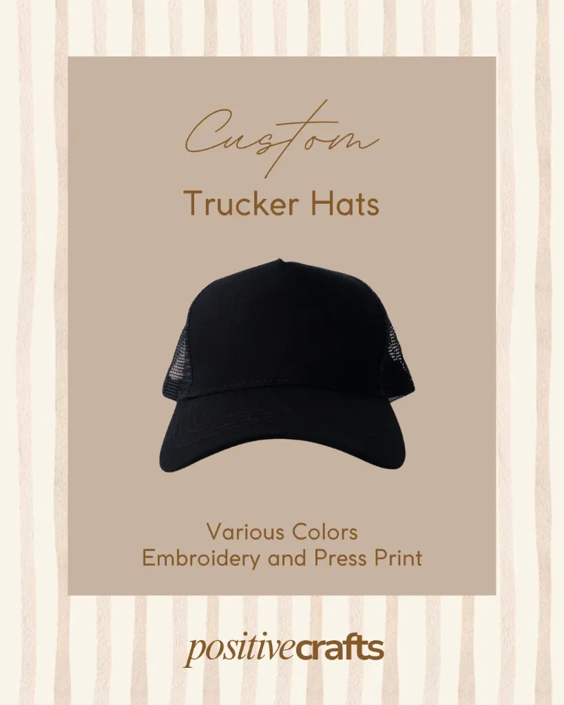 [CBTHAWYD001FG] Custom Black Trucker Hat Adult With Your Design