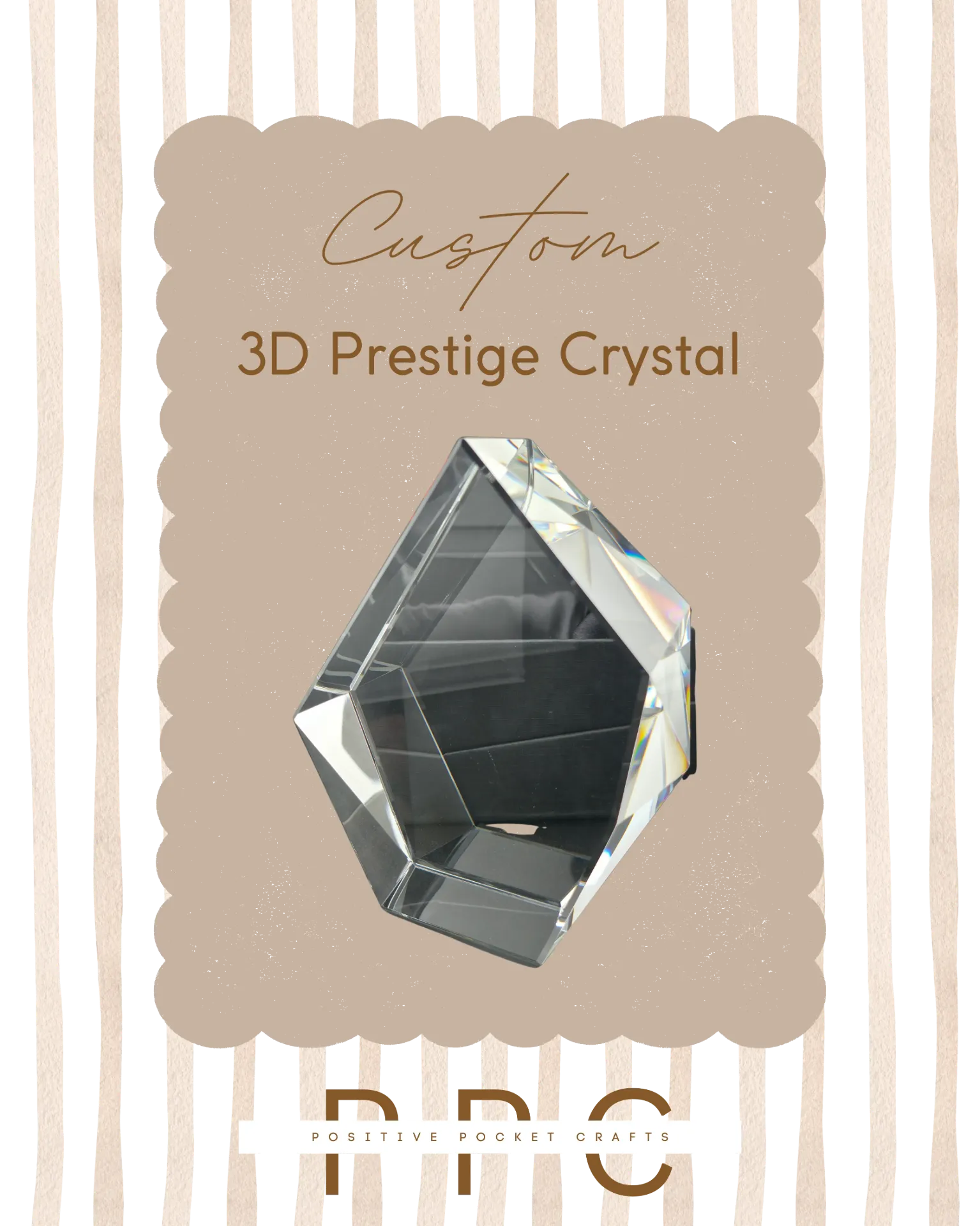 [C3DCPS130X105X50001FG] Custom 3D Crystal Prestige Small 130X105X50 MM