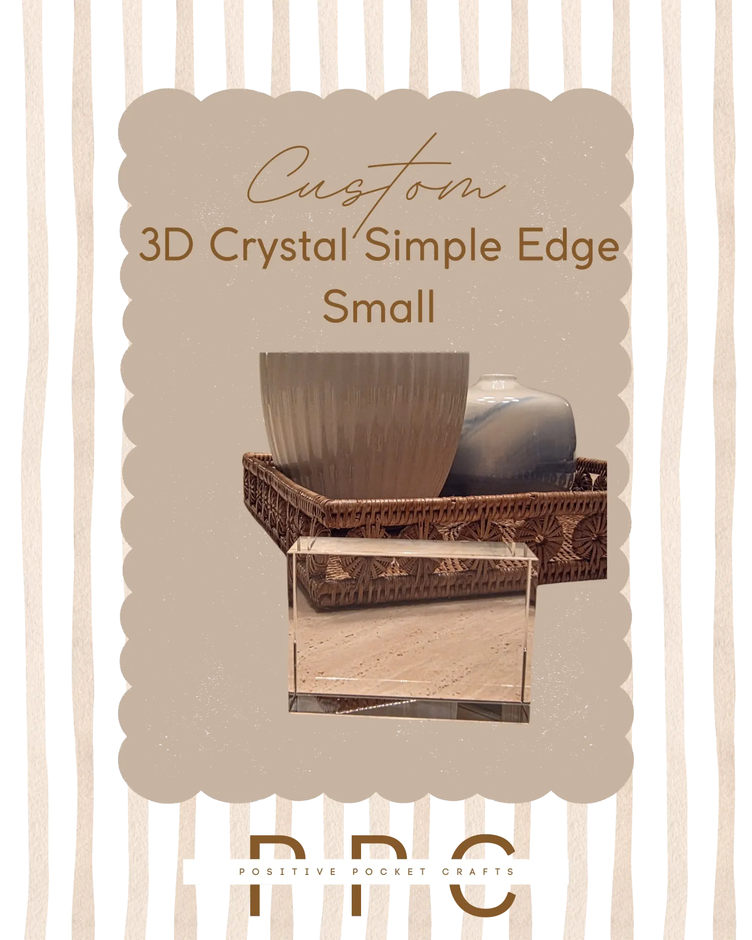 [C3DCSESFG001100X70X30MM] Custom 3D Crystal Simple Edge Small 100X70X30 MM