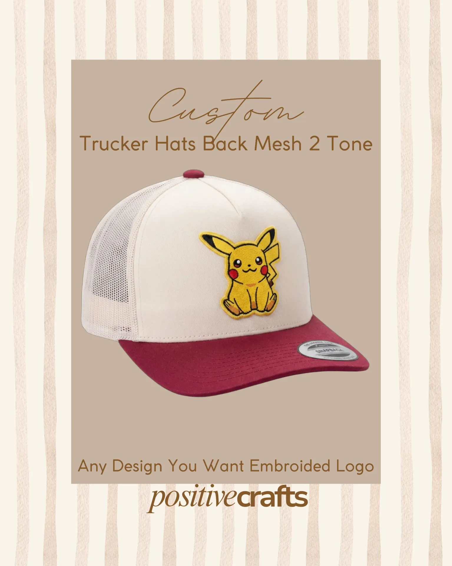 Custom Two Tone Trucker Hat With Back Mesh And Embroider  Logo