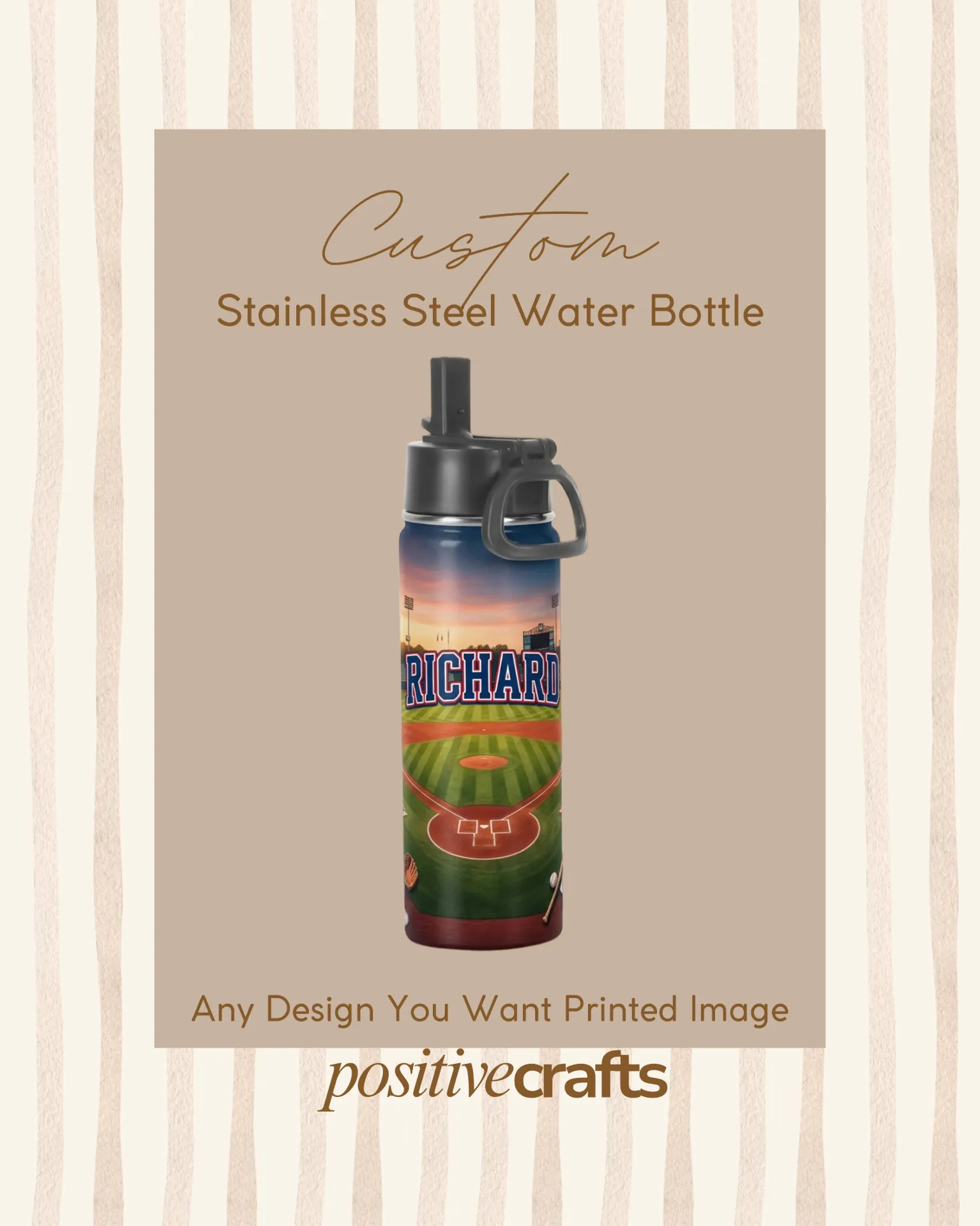 [CSWB22OZDWSSWPHFG001] Custom Sports Water Bottle 22 OZ Double Wall Stainless Steel With Portable Handle