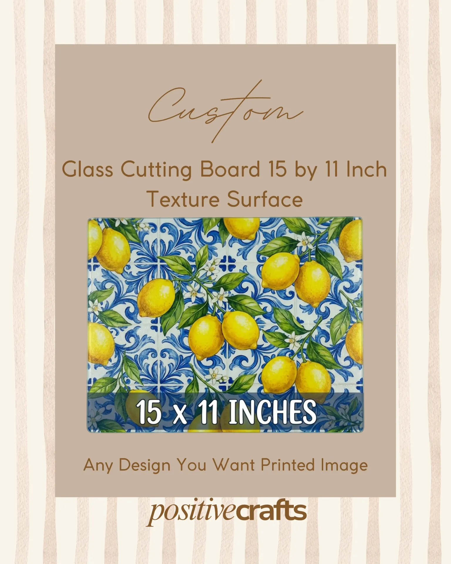 [CGCBFG00115X11INWT] Custom Glass Cutting Board 15 X 11 Inch With Texture