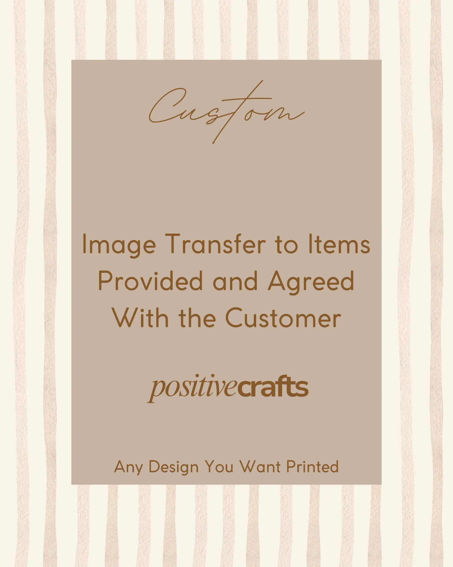 Custom Image Transfer to Customer Provided Apparel
