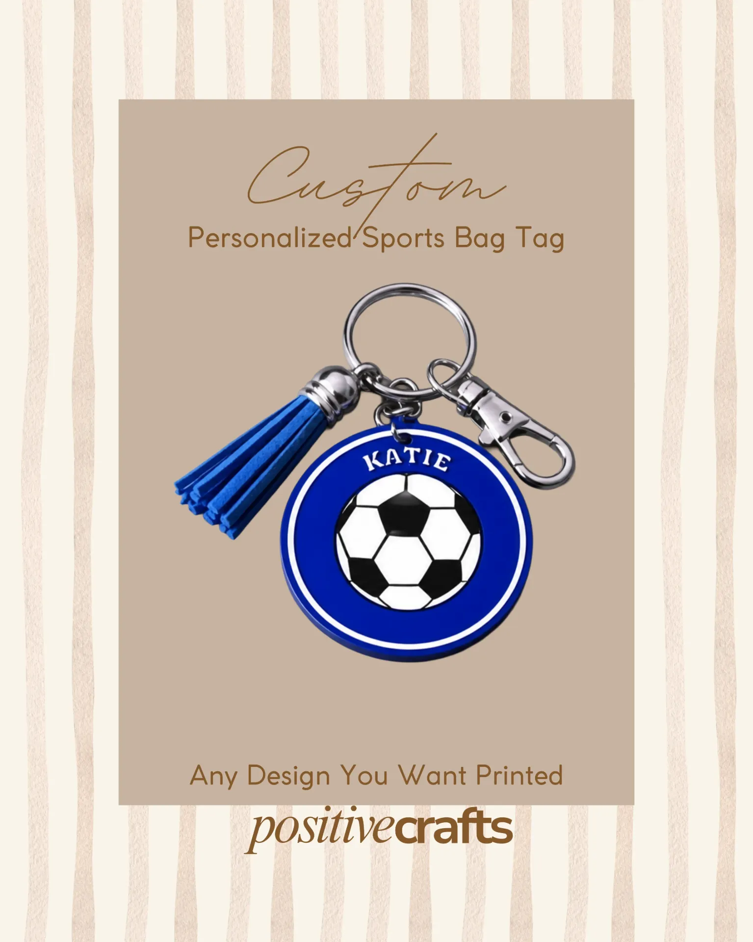 Custom Keychain Tag For Sports or Backpack Identification