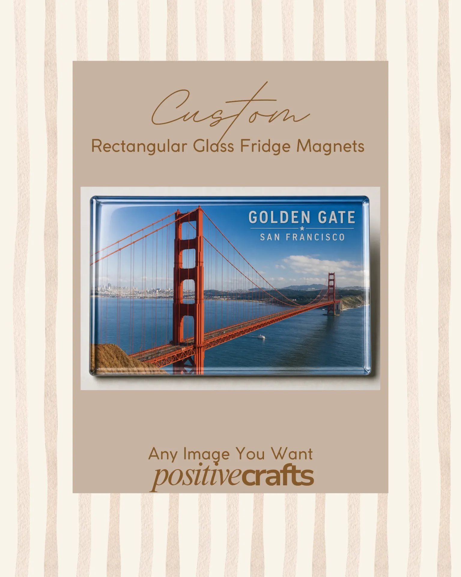 Custom Glass Fridge Magnet Rectangle 50X70 MM (2x3 in)