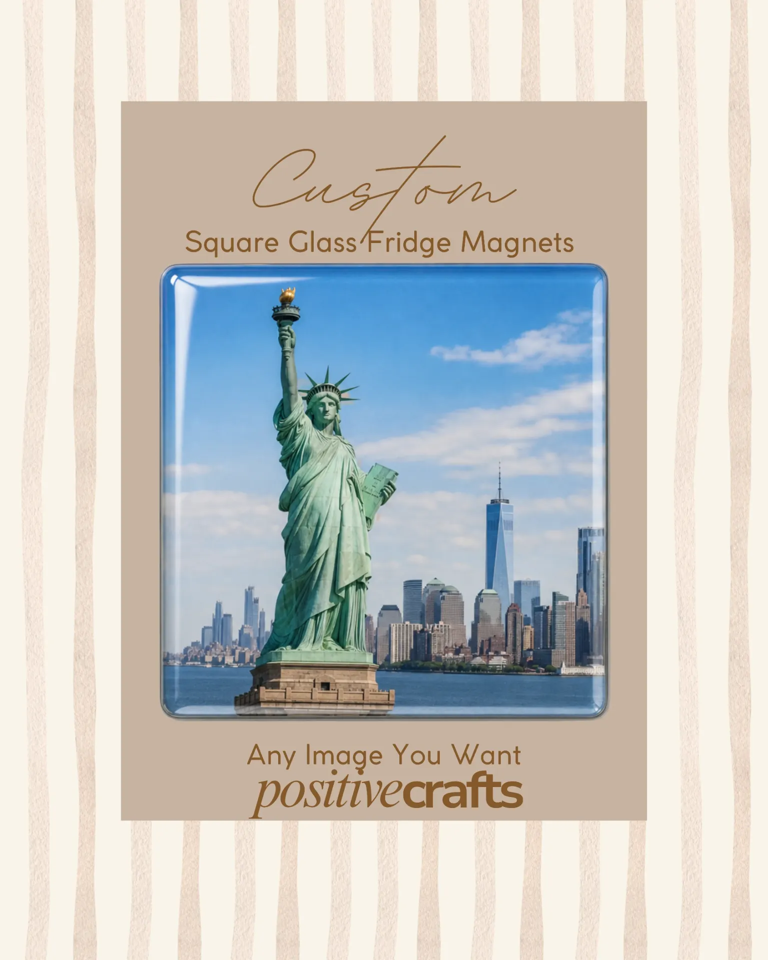 Custom Glass Fridge Magnet Square 50X50 MM (2x2 in)