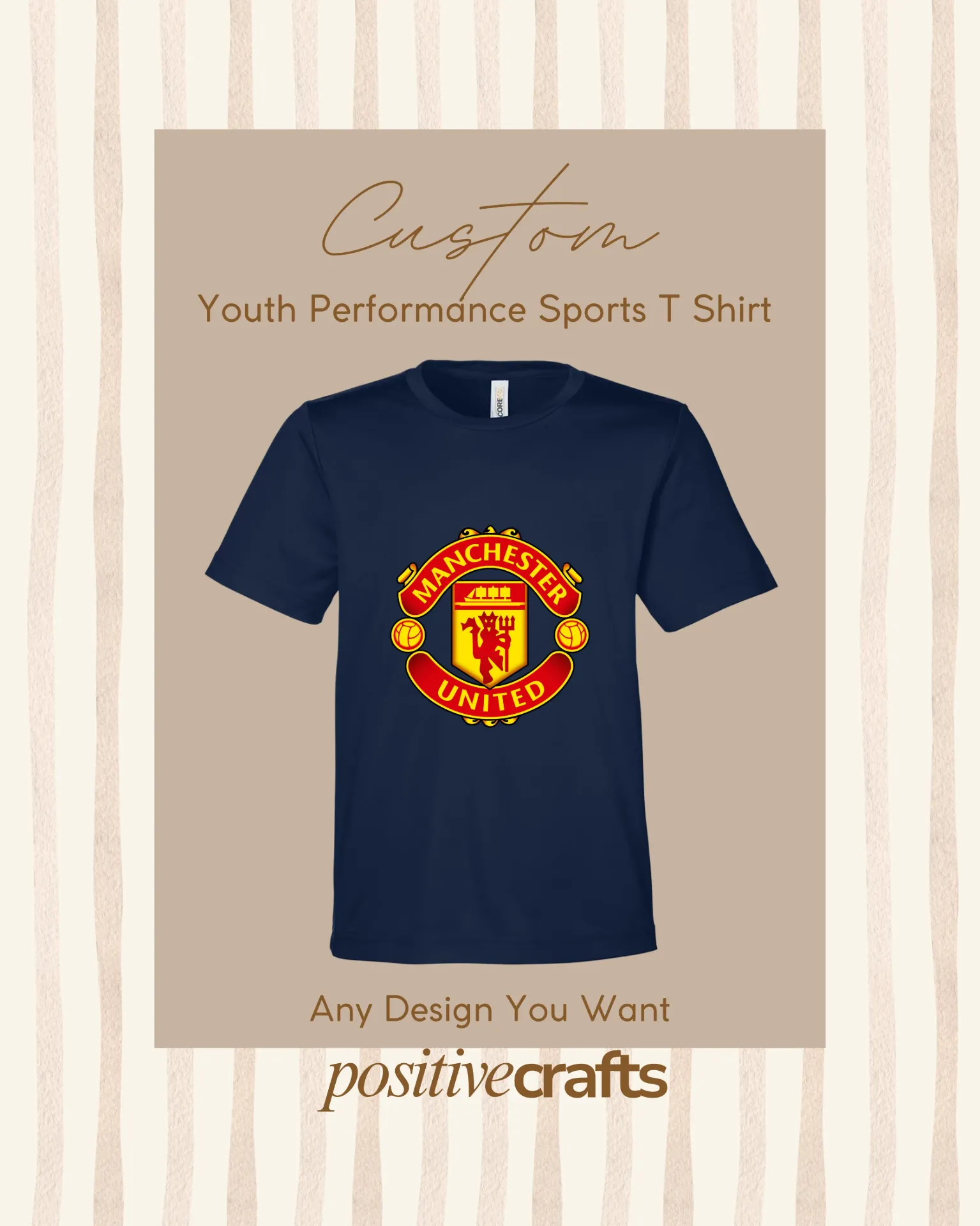 [CPTSYFG001NBS] Custom Performance T Shirts Youth (Navy Blue, S)