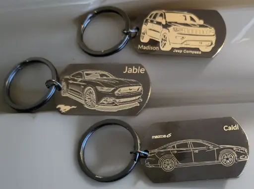 [CRMKB00140X29FG] Custom Rectangle Metal Keychain Black 49X29 MM