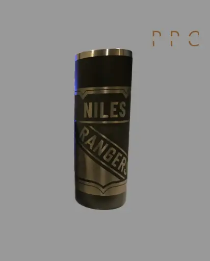 Custom Black Stainless Steel Engraved Skinny Straight Tumbler Double Wall Insulated 20 Oz